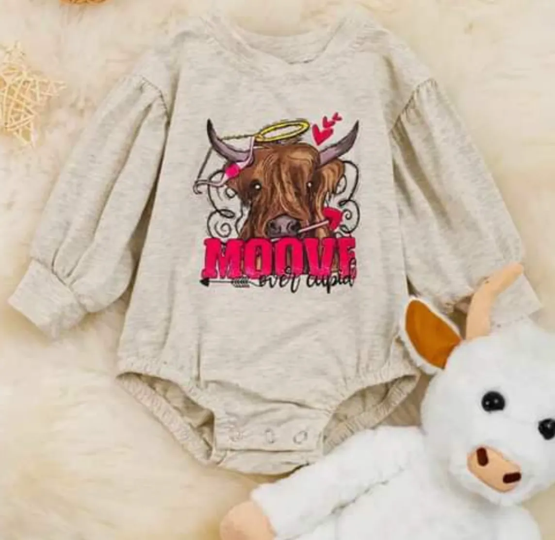 Kid's Moove Over Cupid Onesies