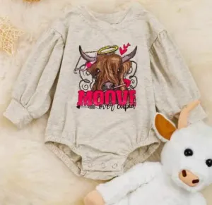 Kid's Moove Over Cupid Onesies