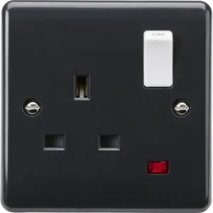 Knightsbridge PM7000N Part M 13A 1G DP Switched Socket with White Rocker   Neon