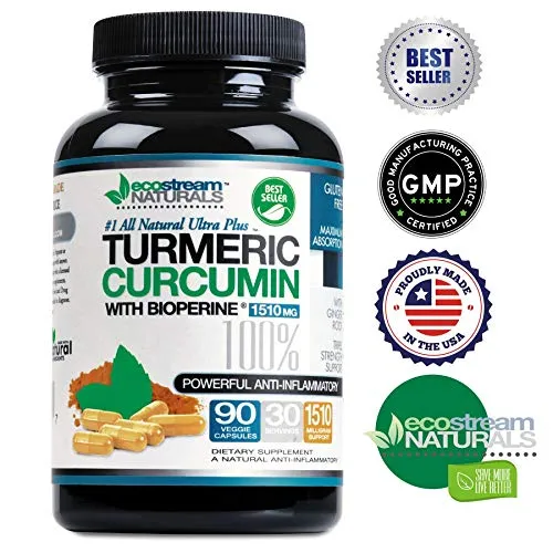 Large 1650 mg - Turmeric Curcumin (95% Standardized Curcuminoids) with Ginger Root and BioPerine Black Pepper Extract - for Superior Absorption and Tumeric Bio-Availability – Anti-Inflammatory Support