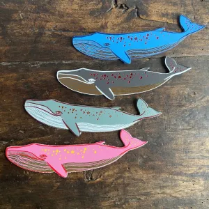 Leather bookmark - Whale
