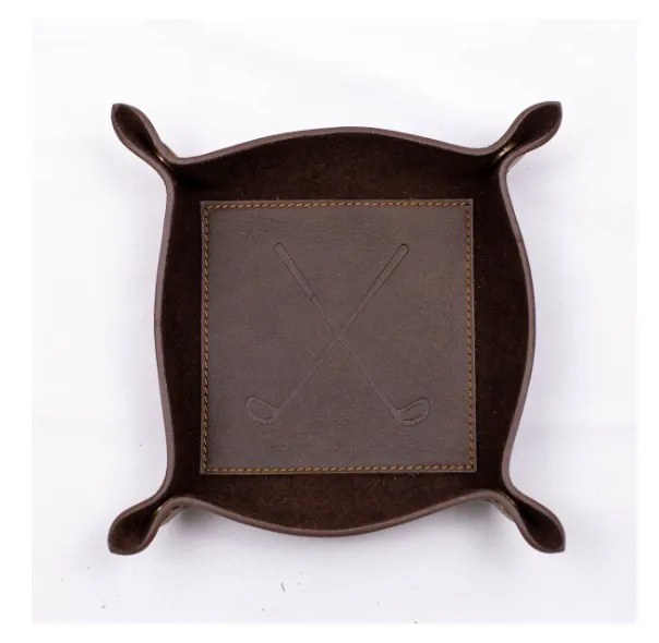 Leather Embossed Valet Tray - Golf
