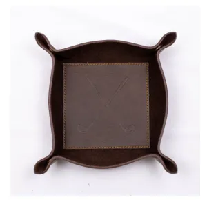Leather Embossed Valet Tray - Golf