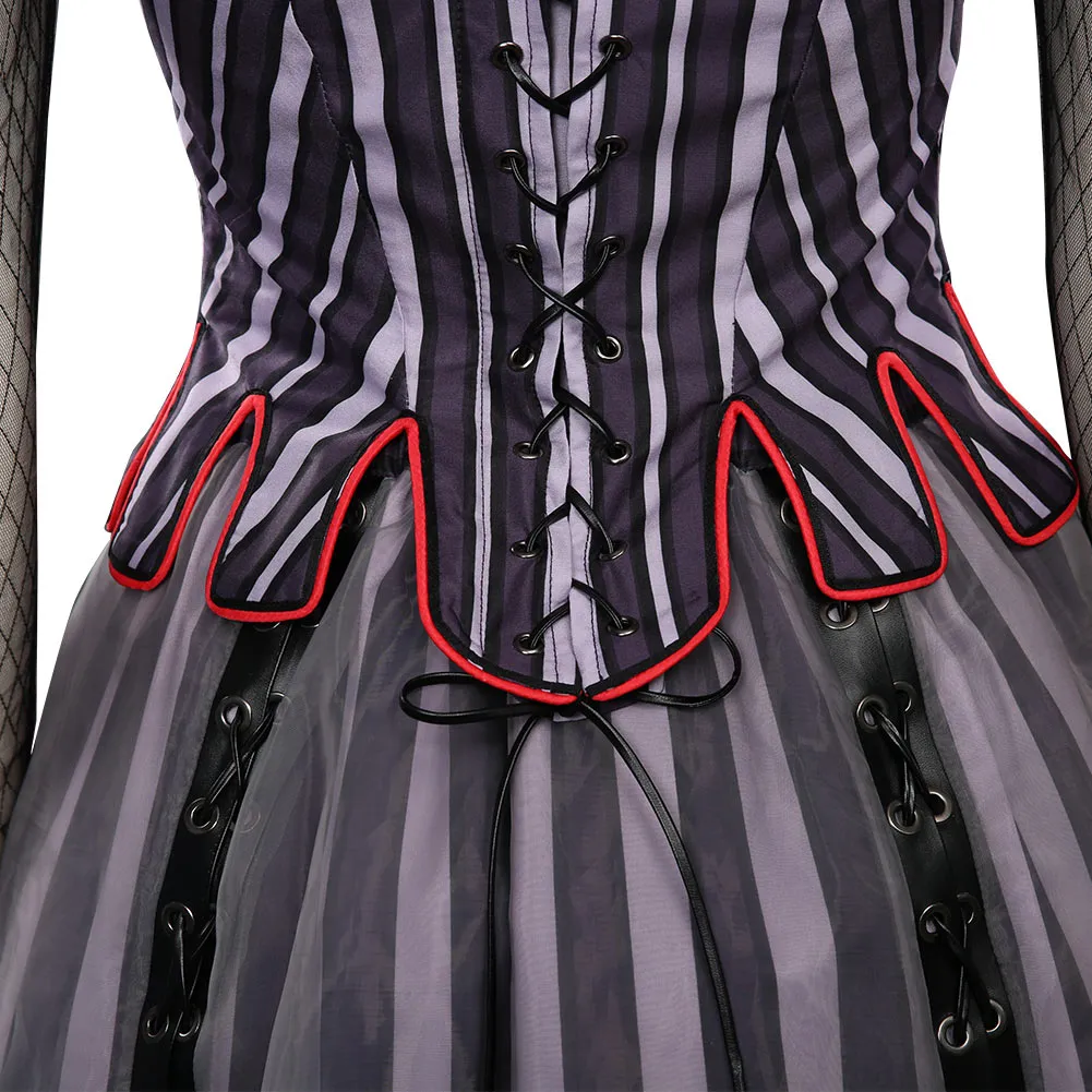 Lemony Snicket‘s A Series of Unfortunate Events Halloween Carnival Suit Violet Baudelaire Cosplay Costume Dress Outfits