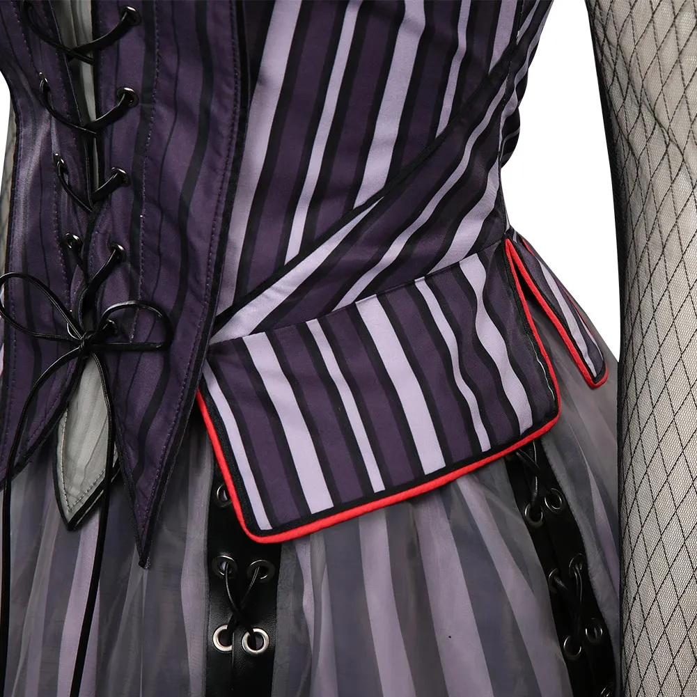 Lemony Snicket‘s A Series of Unfortunate Events Halloween Carnival Suit Violet Baudelaire Cosplay Costume Dress Outfits