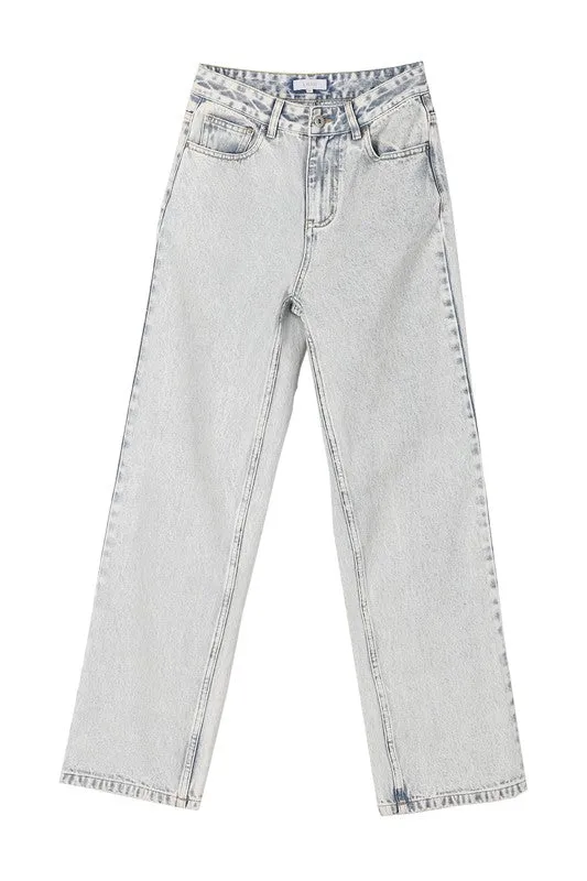 Lilou High Waist Relaxed Straight Leg Denim Pant