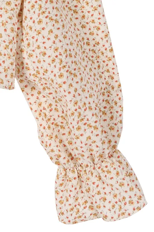 Lilou LS floral frill blouse