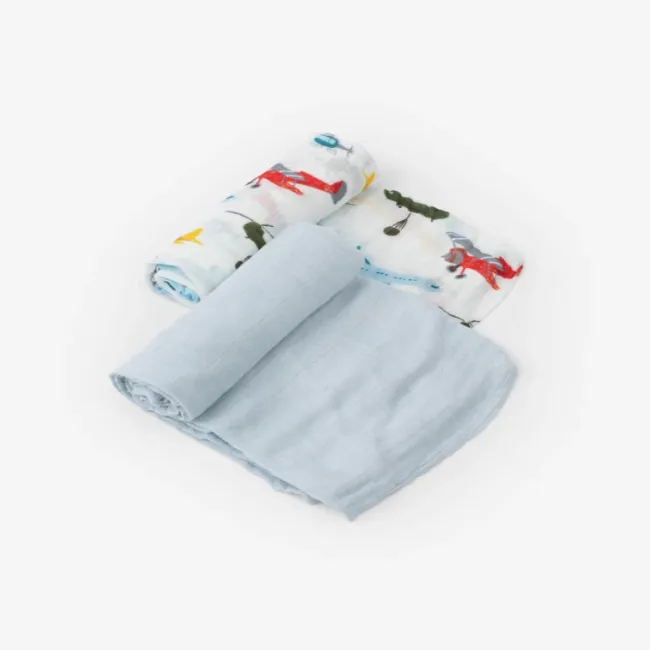 Little Unicorn Deluxe Muslin Swaddle Blanket Set - Air Show