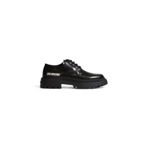 Love Moschino Women's Black Lace-Up Shoes in Leather and Polyurethane