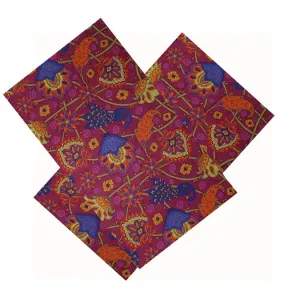 MAGENTA & PERWINKLE FLORAL NAPKIN SET