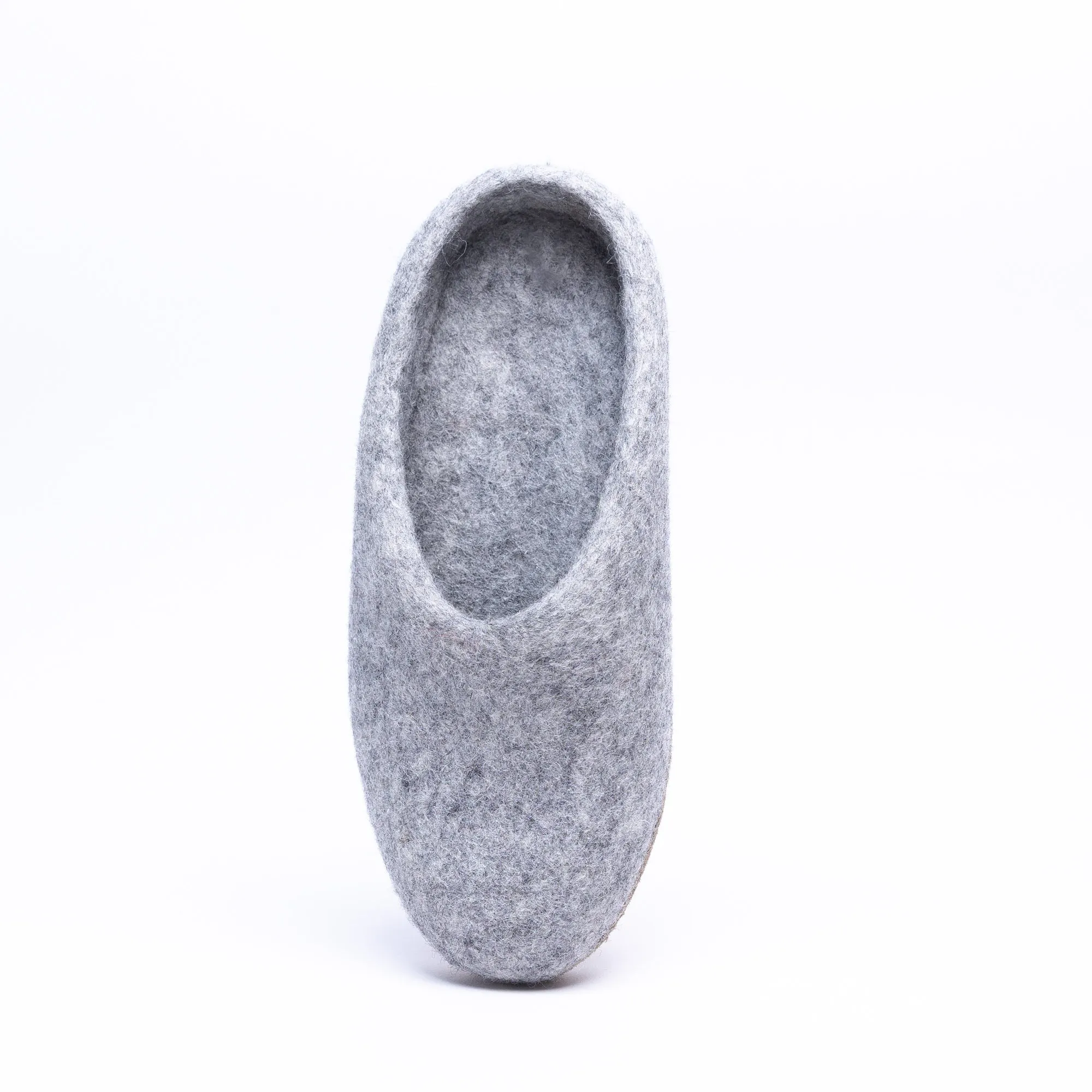 Marbled Light Grey Wool Felt Slipper for Men & Women