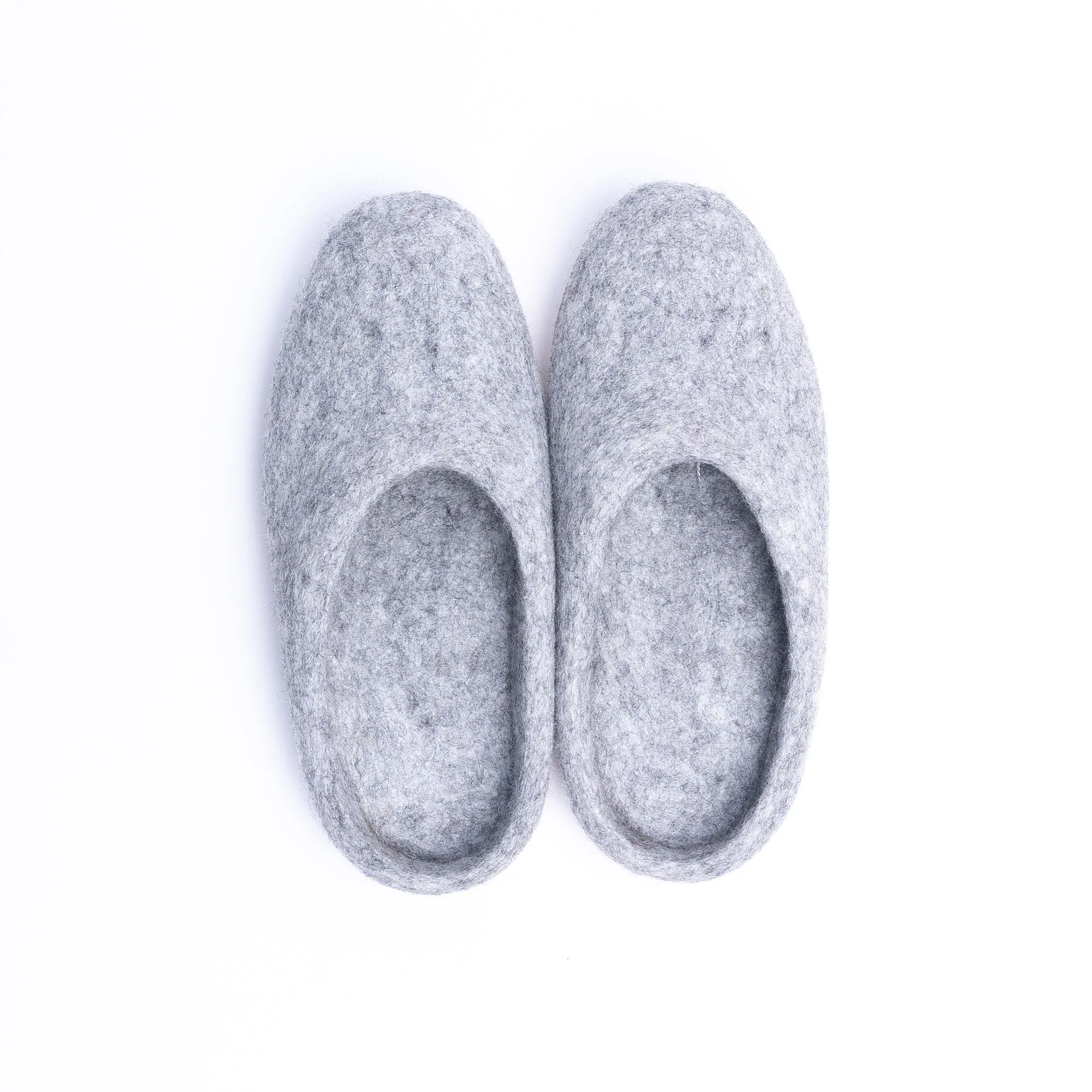 Marbled Light Grey Wool Felt Slipper for Men & Women