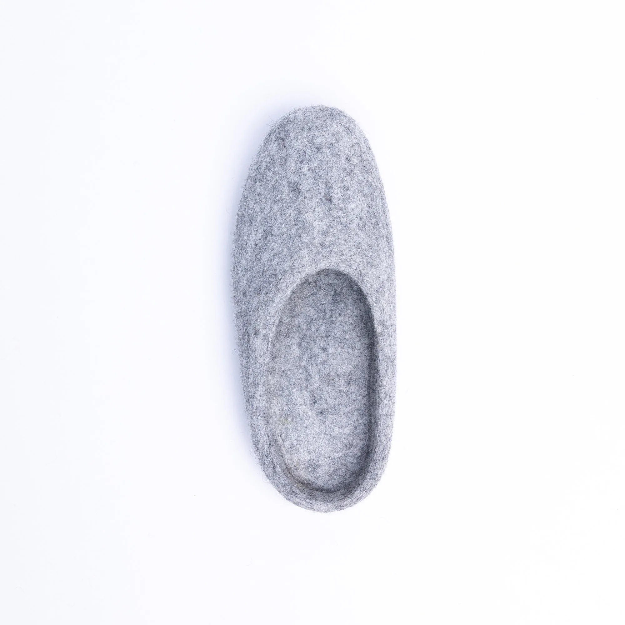 Marbled Light Grey Wool Felt Slipper for Men & Women
