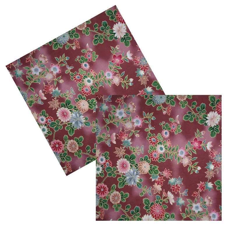 MAUVE ASIAN FLORAL COCKTAIL NAPKIN SET