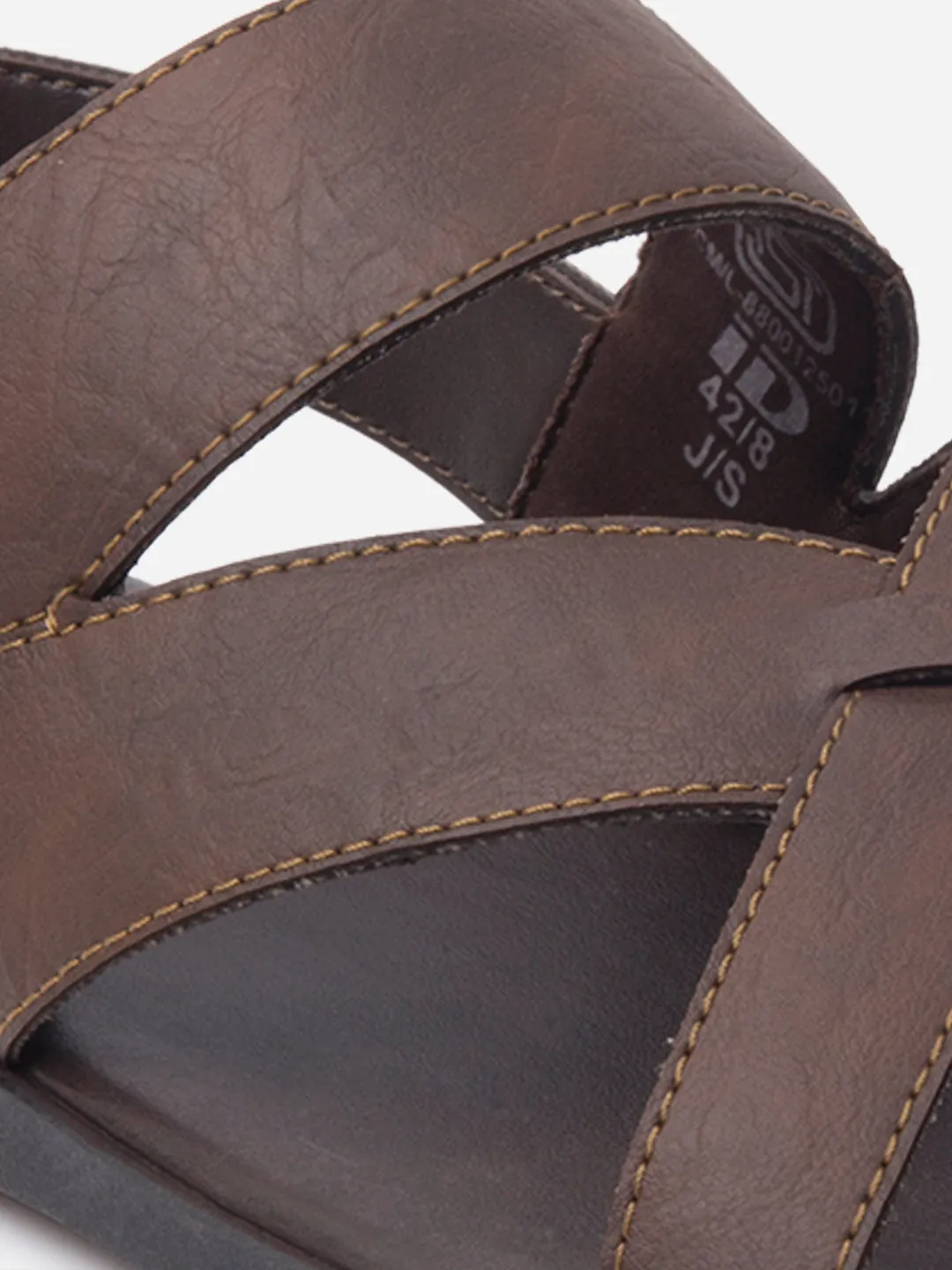 Men's Brown Cross Strap Casual Sandals (IX5017)