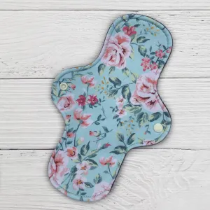 Moderate Absorbency Reusable Pads: Mint Floral