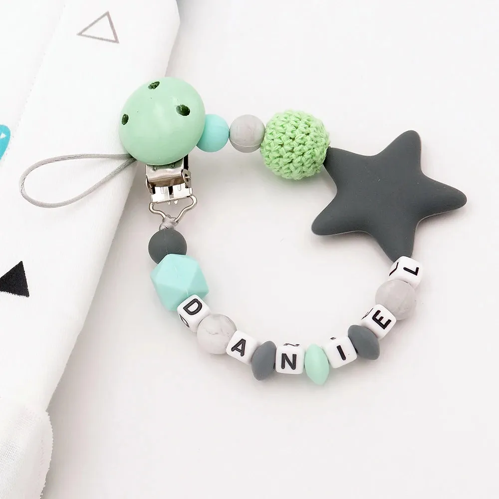 Mouse Head Style Handmade Personalized Name Pacifier Clips Silicone Attache Tetine Personnalise Infant Chupetero Personalizado
