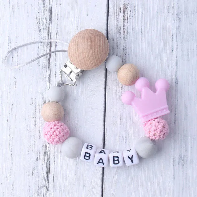 Mouse Head Style Handmade Personalized Name Pacifier Clips Silicone Attache Tetine Personnalise Infant Chupetero Personalizado