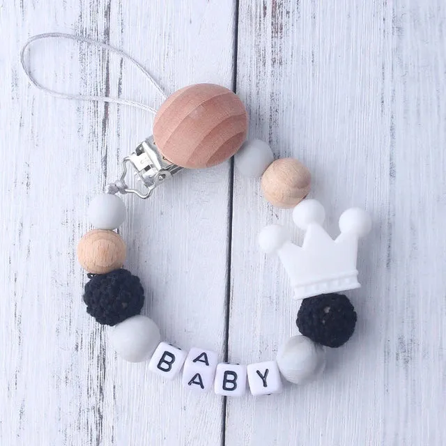 Mouse Head Style Handmade Personalized Name Pacifier Clips Silicone Attache Tetine Personnalise Infant Chupetero Personalizado