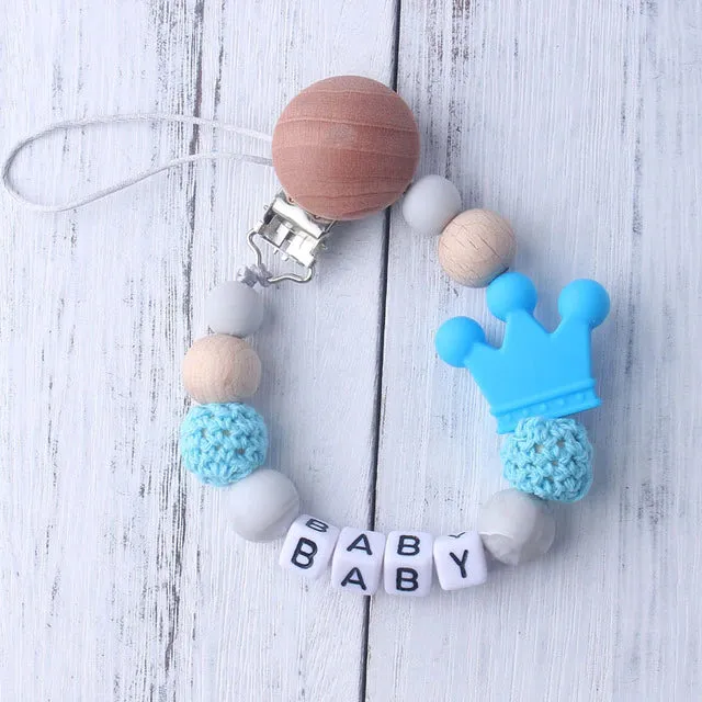 Mouse Head Style Handmade Personalized Name Pacifier Clips Silicone Attache Tetine Personnalise Infant Chupetero Personalizado