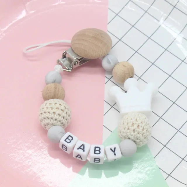 Mouse Head Style Handmade Personalized Name Pacifier Clips Silicone Attache Tetine Personnalise Infant Chupetero Personalizado