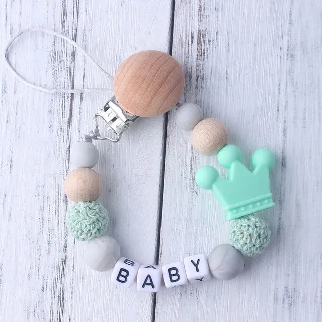 Mouse Head Style Handmade Personalized Name Pacifier Clips Silicone Attache Tetine Personnalise Infant Chupetero Personalizado