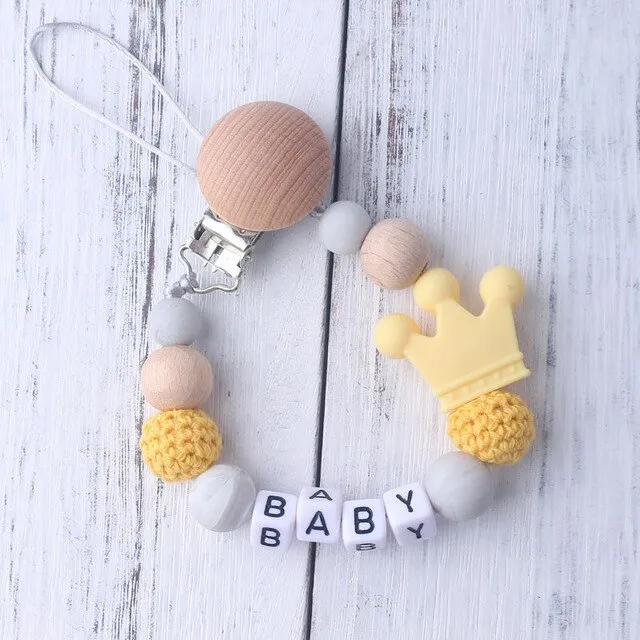 Mouse Head Style Handmade Personalized Name Pacifier Clips Silicone Attache Tetine Personnalise Infant Chupetero Personalizado