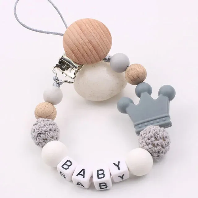 Mouse Head Style Handmade Personalized Name Pacifier Clips Silicone Attache Tetine Personnalise Infant Chupetero Personalizado