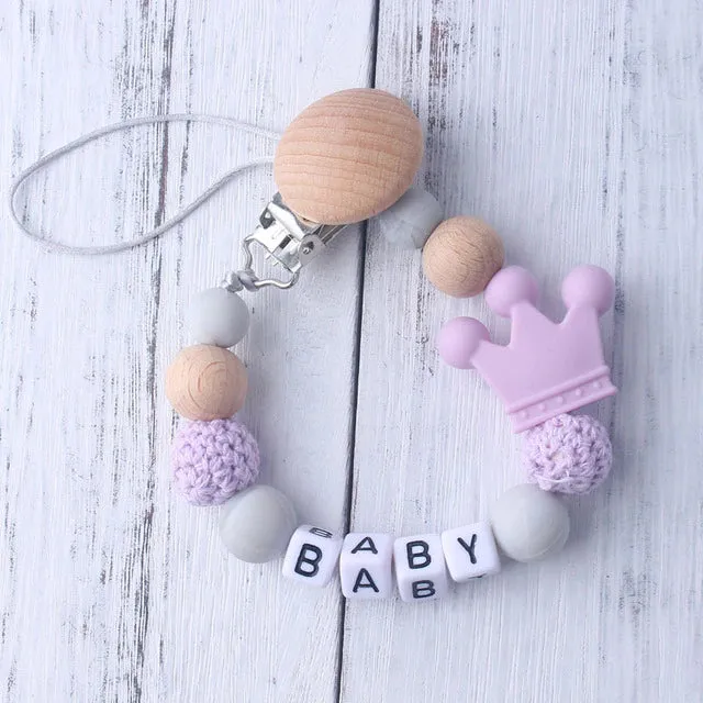 Mouse Head Style Handmade Personalized Name Pacifier Clips Silicone Attache Tetine Personnalise Infant Chupetero Personalizado