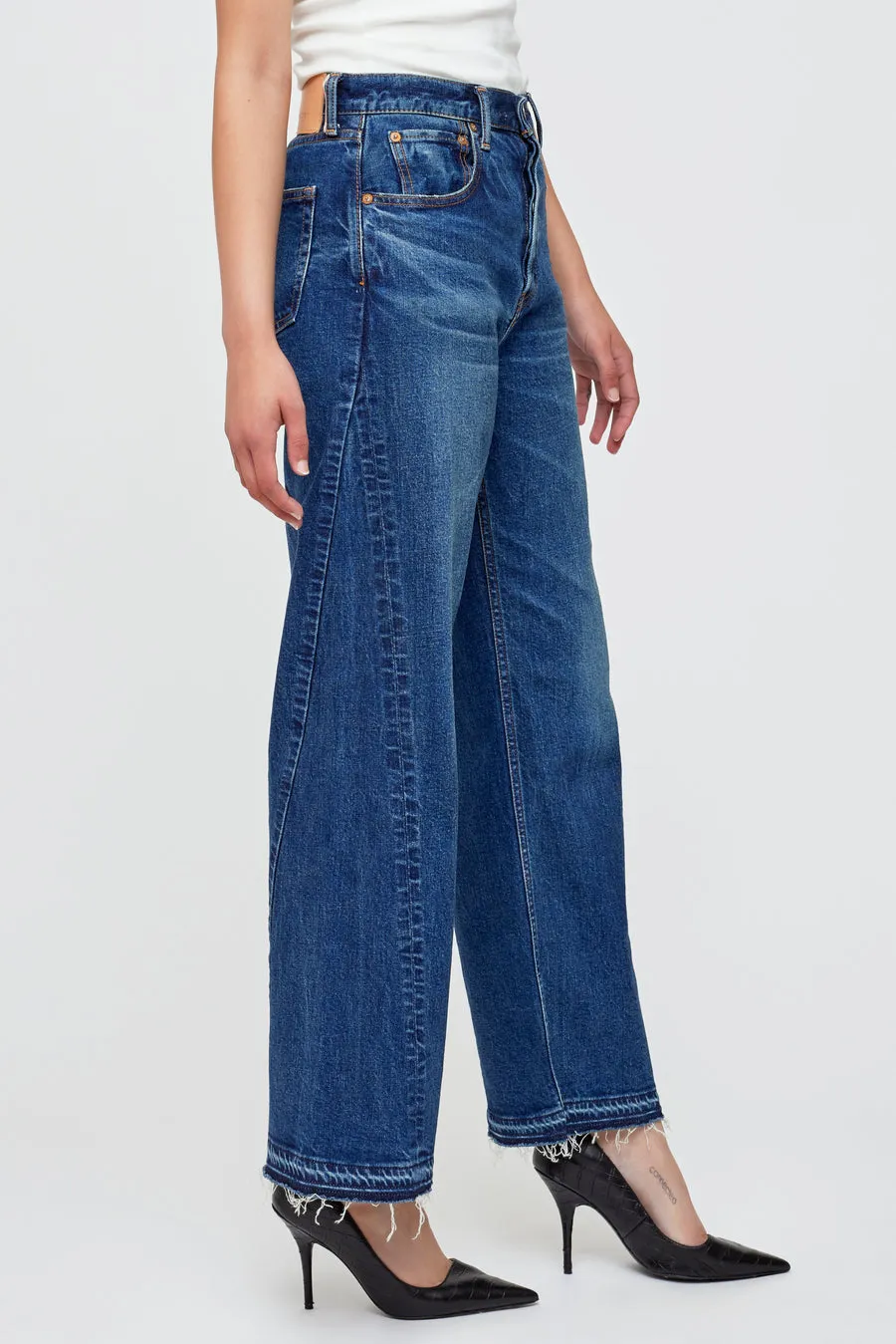 Moussy Vintage - Espanola Wide Straight - Blue