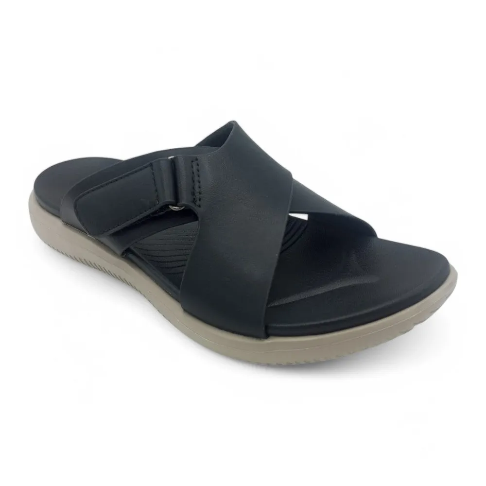Mova Comfort Cross Strap Slippers 6003 – Black