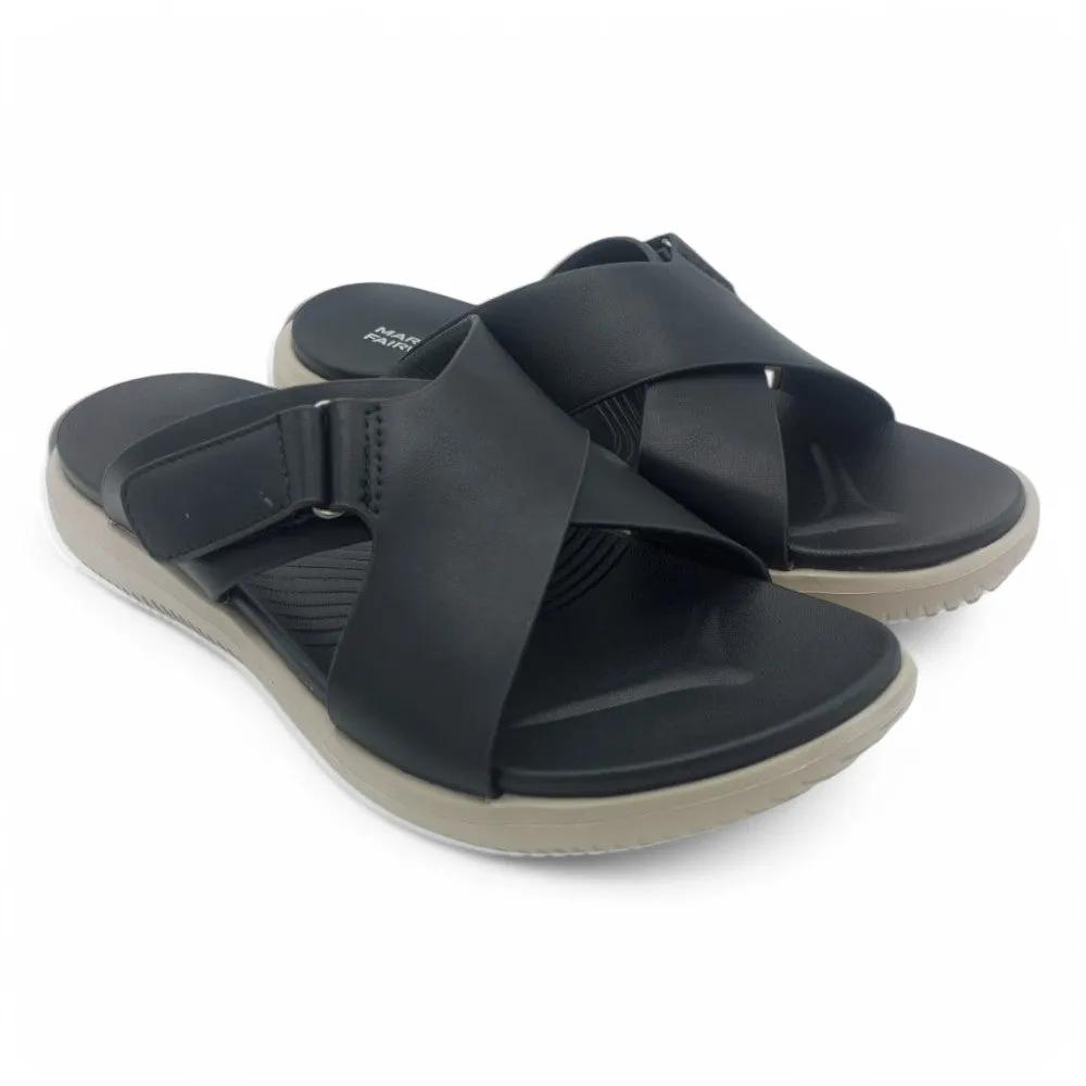 Mova Comfort Cross Strap Slippers 6003 – Black