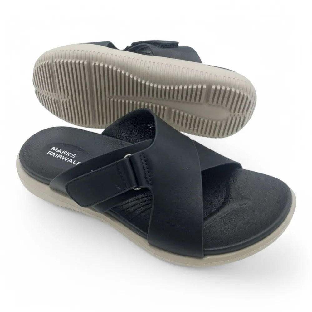 Mova Comfort Cross Strap Slippers 6003 – Black