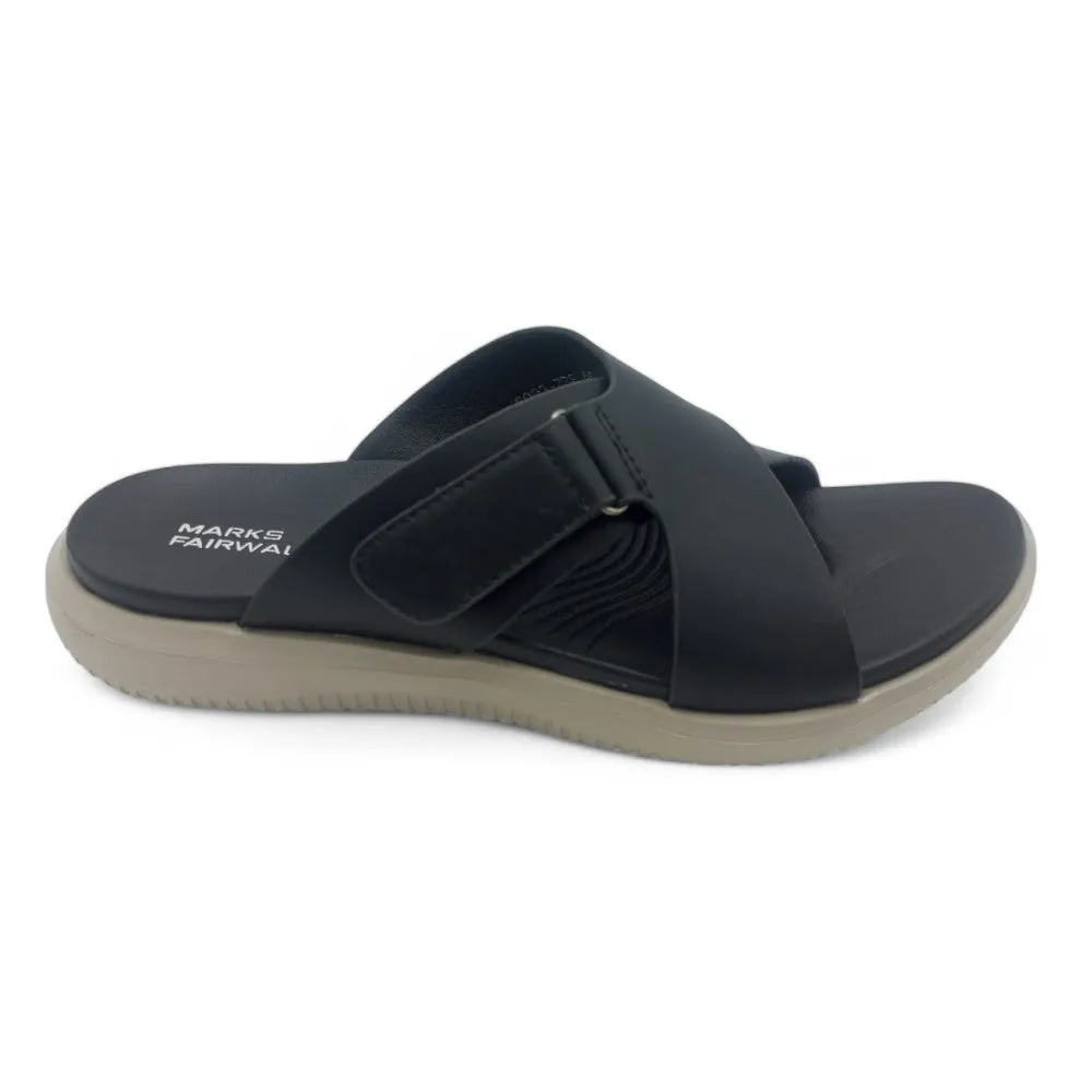 Mova Comfort Cross Strap Slippers 6003 – Black