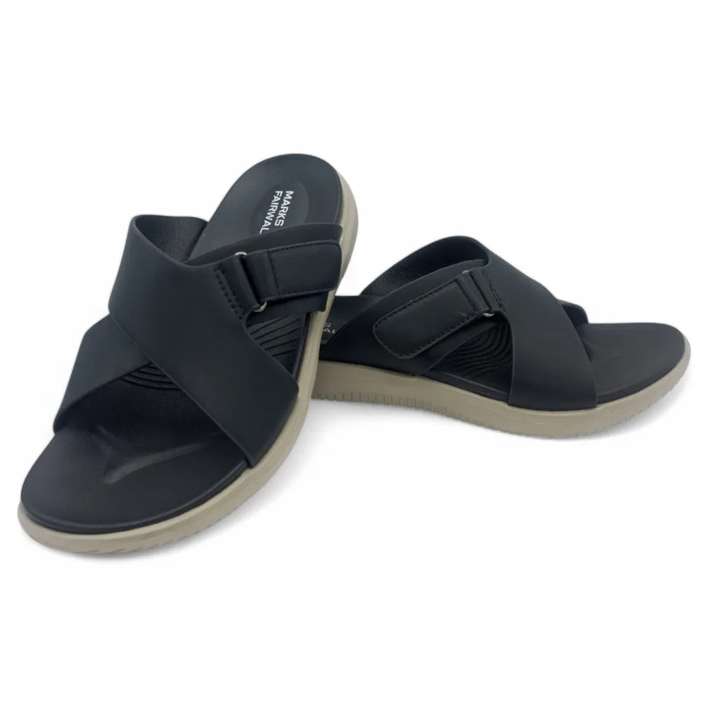Mova Comfort Cross Strap Slippers 6003 – Black