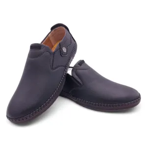 Mova Rexine Leather SlipOns RT01 - Sleek Black