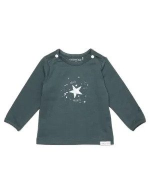 Noppies - Dark Slate Long Sleeve U-LuxTshirt - Tekst