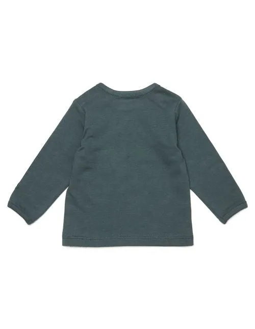 Noppies - Dark Slate Long Sleeve U-LuxTshirt - Tekst