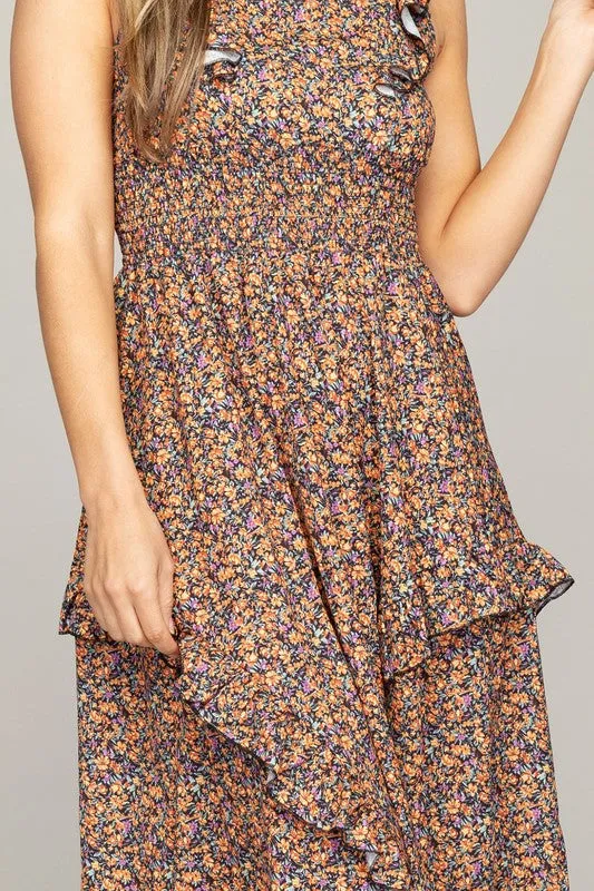 Nuvi Apparel Tiered maxi dress with ruffle trim