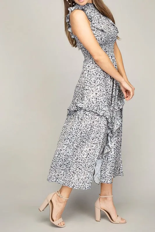 Nuvi Apparel Tiered maxi dress with ruffle trim