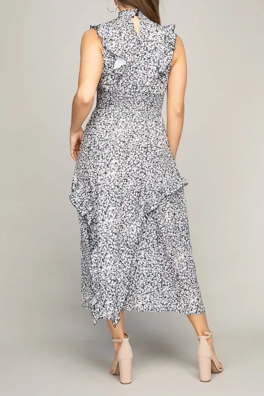 Nuvi Apparel Tiered maxi dress with ruffle trim