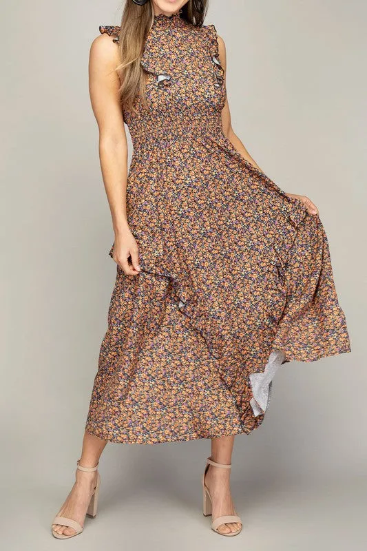 Nuvi Apparel Tiered maxi dress with ruffle trim