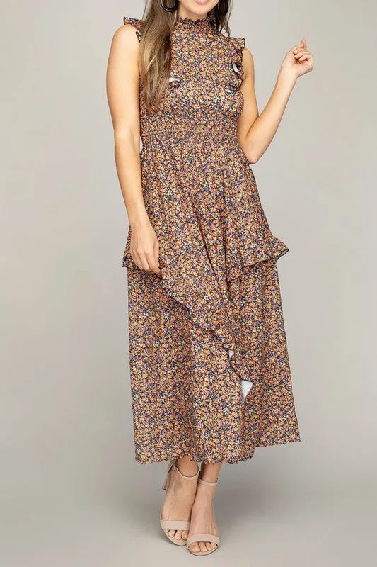 Nuvi Apparel Tiered maxi dress with ruffle trim