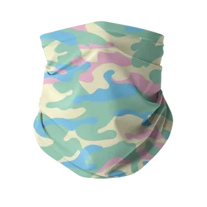 Pastel Pink Blue Yellow Camo Sublimation Neck Gaiter