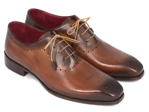 Paul Parkman Men's Medallion Toe Oxfords in Brown & Camel