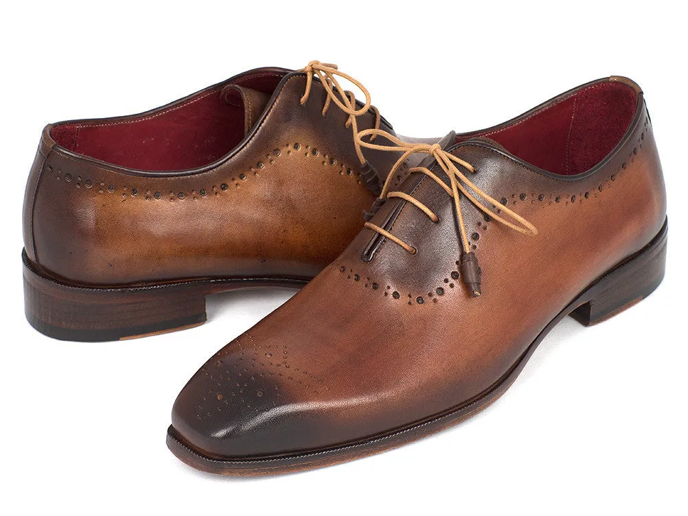 Paul Parkman Men's Medallion Toe Oxfords in Brown & Camel