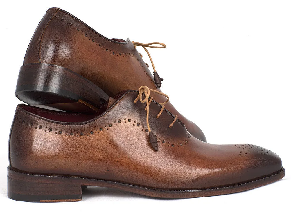 Paul Parkman Men's Medallion Toe Oxfords in Brown & Camel