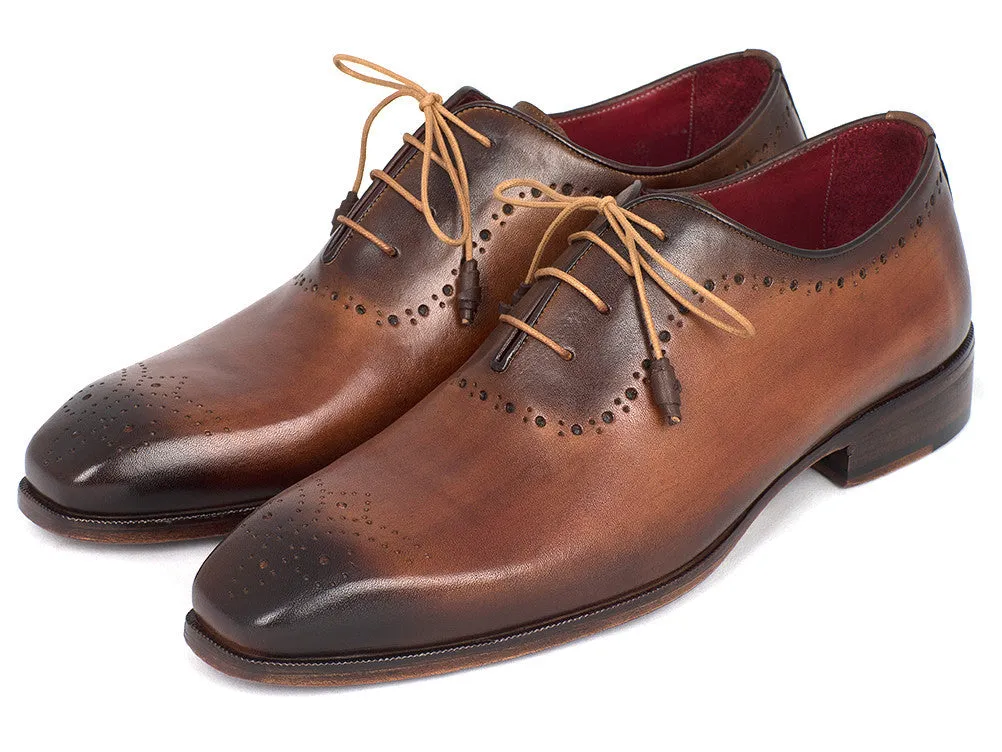 Paul Parkman Men's Medallion Toe Oxfords in Brown & Camel