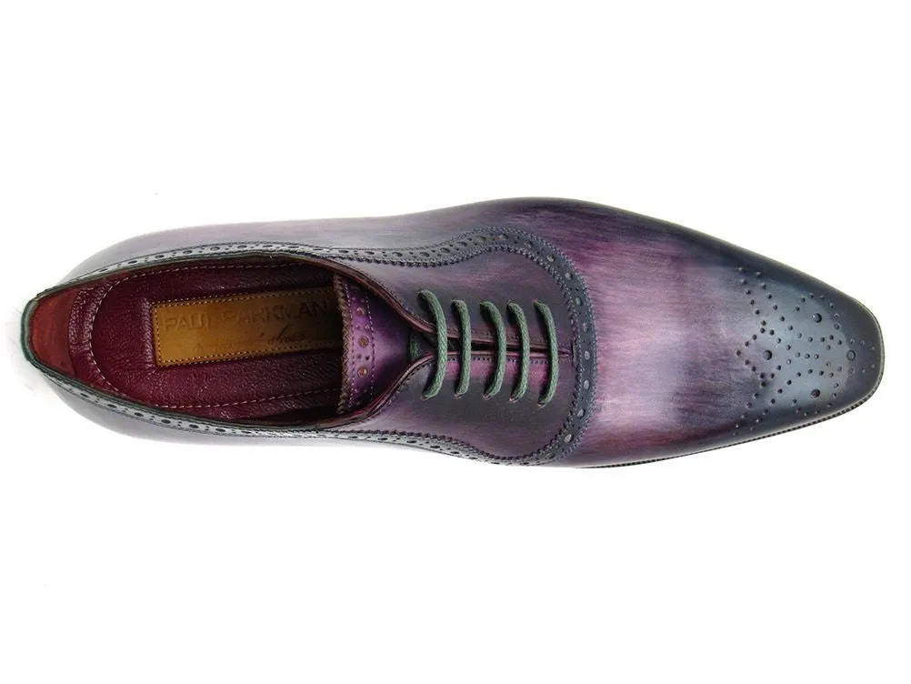 Paul Parkman Men's Medallion Toe Oxfords in Purple & Navy