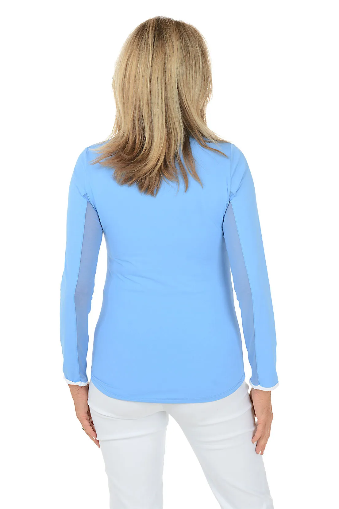 Periwinkle UPF50  Contrast Piping Sun Shirt